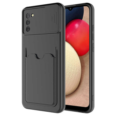 Galaxy A02S Kılıf Zore Kartix Kapak Siyah