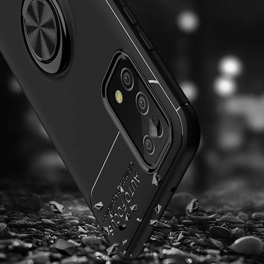 Galaxy A02S Kılıf Zore Ravel Silikon Kapak Siyah-Mavi