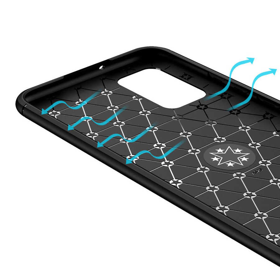 Galaxy A02S Kılıf Zore Ravel Silikon Kapak Siyah-Mavi