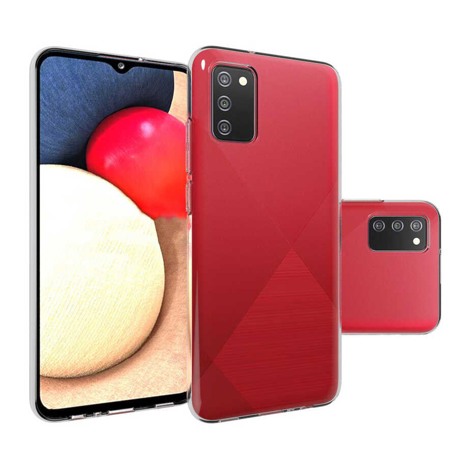 Galaxy A02S Kılıf Zore Süper Silikon Kapak Renksiz
