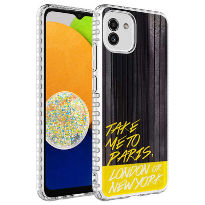 Galaxy A03 Kılıf Airbag Kenarlı Renkli Desenli Silikon Zore Elegans Kapak NO1