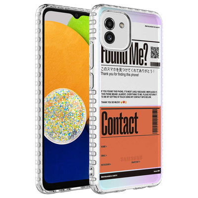 Galaxy A03 Kılıf Airbag Kenarlı Renkli Desenli Silikon Zore Elegans Kapak NO6