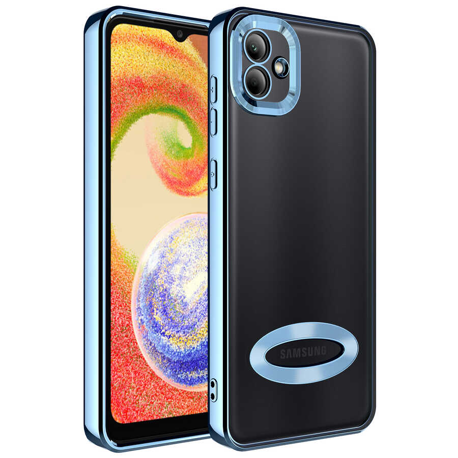 Galaxy A03 Kılıf Kamera Korumalı Logo Gösteren Zore Omega Kapak Lila