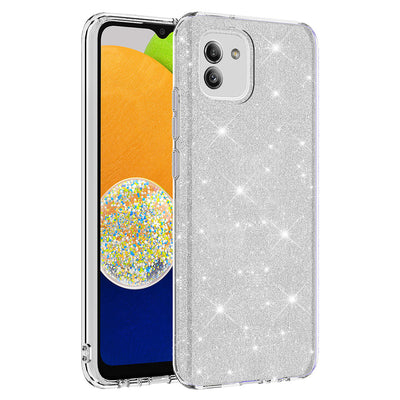 Galaxy A03 Kılıf Zore Shining Silikon Gümüş
