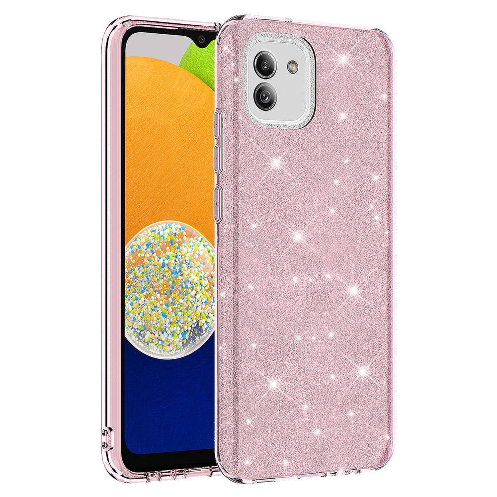Galaxy A03 Kılıf Zore Shining Silikon Pembe
