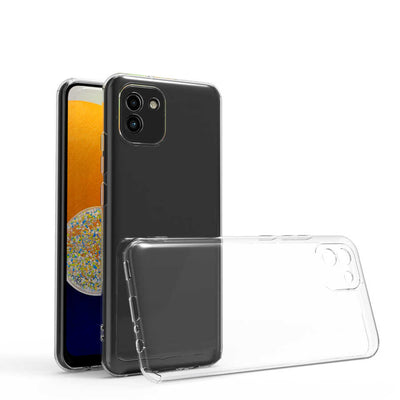 Galaxy A03 Kılıf Zore Süper Silikon Kapak Renksiz
