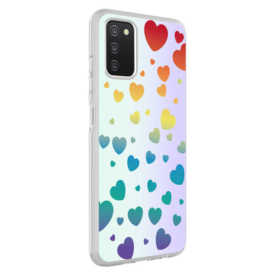 Galaxy A03S Kılıf Zore M-Blue Desenli Kapak Heart No3