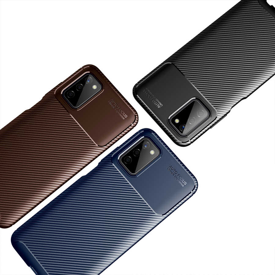 Galaxy A03S Kılıf Zore Negro Silikon Kapak Kahverengi