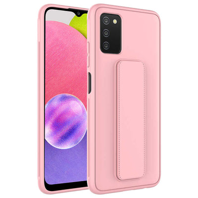 Galaxy A03S Kılıf Zore Qstand Kapak Pembe