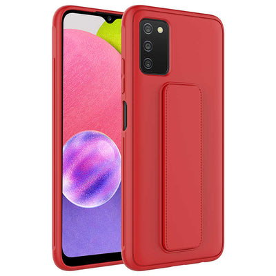 Galaxy A03S Kılıf Zore Qstand Kapak Kırmızı
