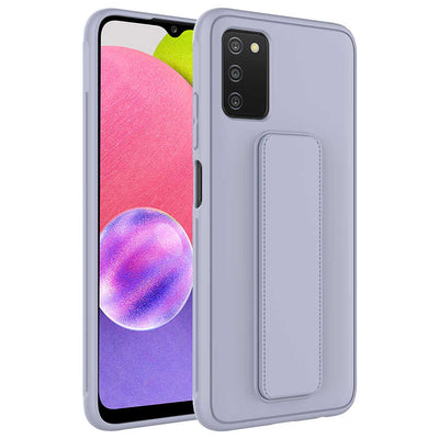 Galaxy A03S Kılıf Zore Qstand Kapak Gri