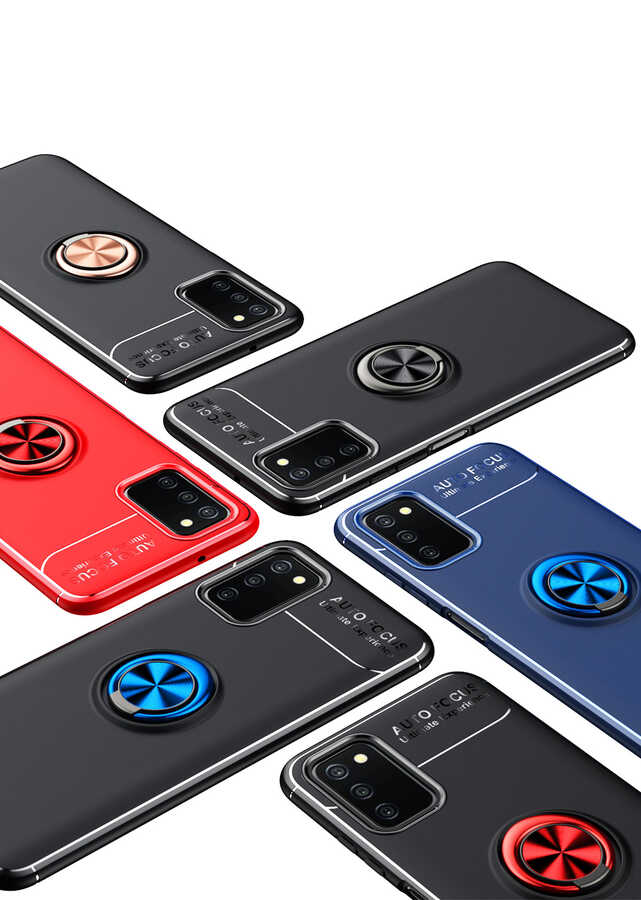 Galaxy A03s Kılıf Zore Ravel Silikon Kapak Siyah-Mavi