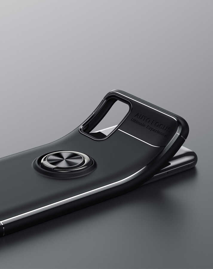 Galaxy A03s Kılıf Zore Ravel Silikon Kapak Siyah-Rose Gold