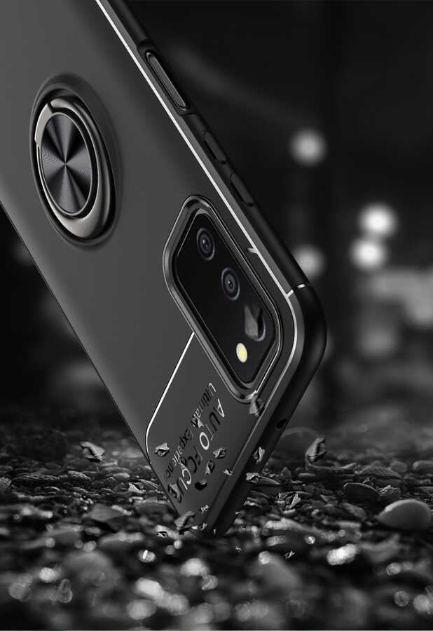 Galaxy A03s Kılıf Zore Ravel Silikon Kapak Siyah-Rose Gold