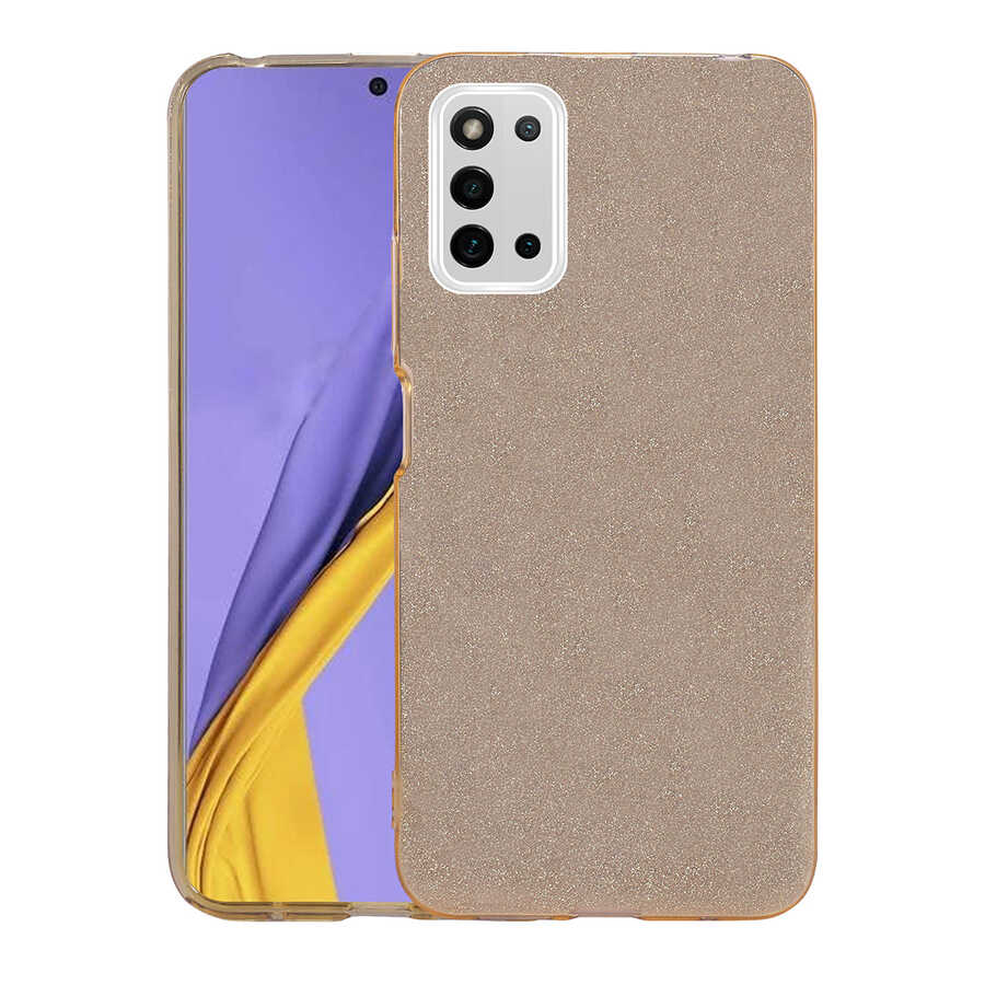 Galaxy A03S Kılıf Zore Shining Silikon Gold