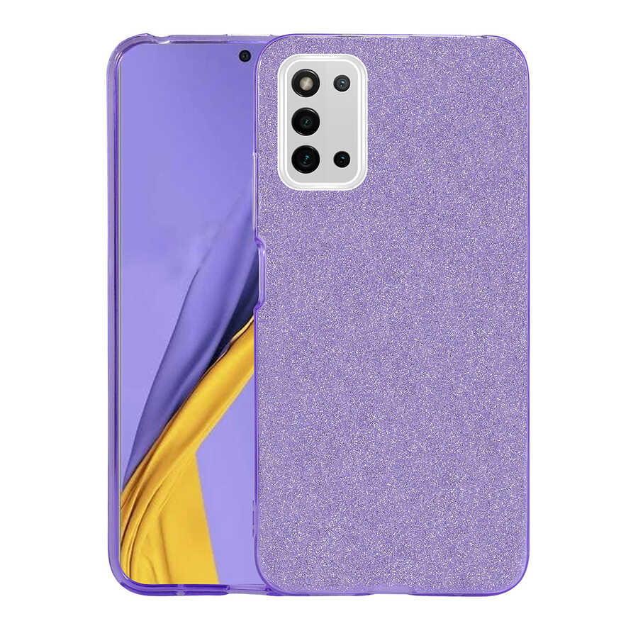 Galaxy A03S Kılıf Zore Shining Silikon Mor