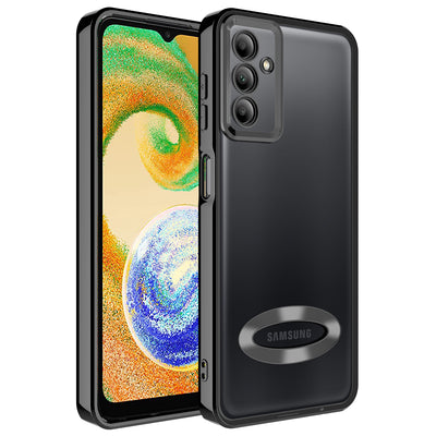 Galaxy A04S Kılıf Kamera Korumalı Logo Gösteren Zore Omega Kapak Siyah