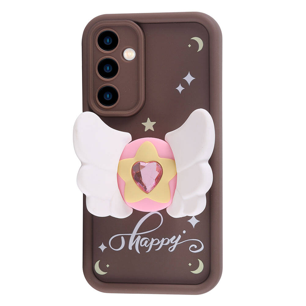 Galaxy A05S Kılıf Kamera Korumalı Figür Tasarımlı Zore Kapya Kapak Pembe Koyu