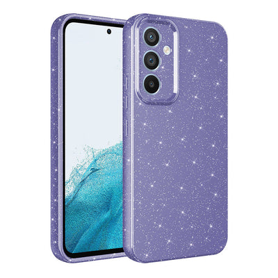 Galaxy A05S Kılıf Kamera Korumalı Simli Lüks Zore Koton Kapak Mor