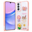 Galaxy A05S Kılıf Parlayan Simli Kabartma Figürlü Zore Cevze Kapak Pembe