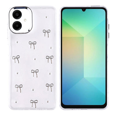 Galaxy A06 Kılıf Airbag Tasarımlı Simli Şeffaf Zore Kutup Kapak Kiraz