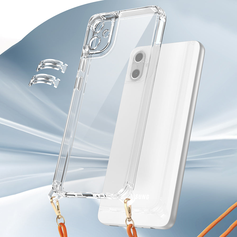 Galaxy A06 Kılıf Airbagli Takılabilir Askı Aparatlı Zore Snap Silikon Kapak Şeffaf