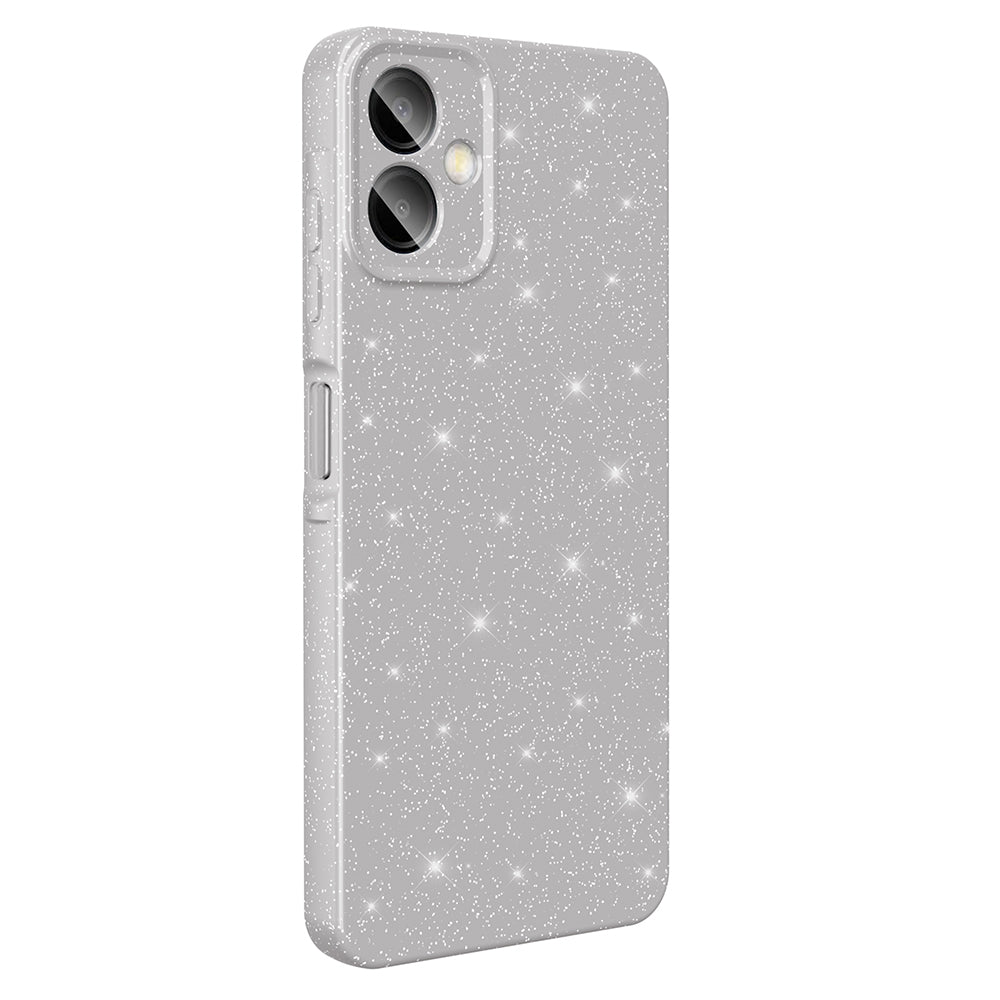 Galaxy A06 Kılıf Kamera Korumalı Simli Lüks Zore Koton Kapak Gümüş