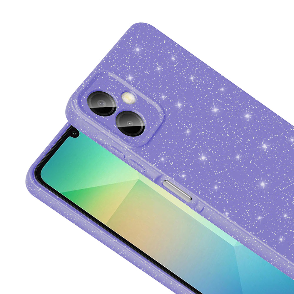 Galaxy A07 Kılıf Kamera Korumalı Simli Lüks Zore Koton Kapak Mor