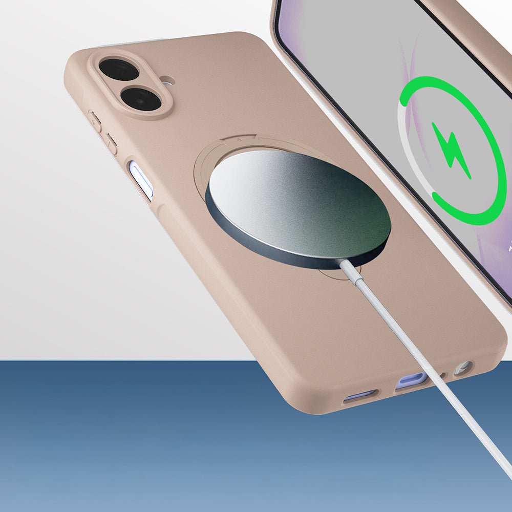 Galaxy A07 Kılıf M-safe Şarj Özellikli Standlı Zore Samara Kapak Titanyum-Gri