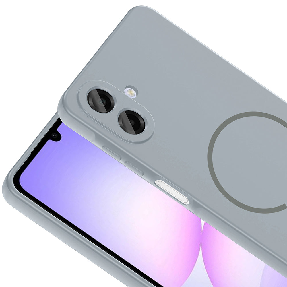 Galaxy A07 Kılıf M-safe Şarj Özellikli Zore Meta Kapak Mürdüm