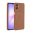 Galaxy A07 Kılıf M-safe Şarj Özellikli Zore Meta Kapak Kahverengi