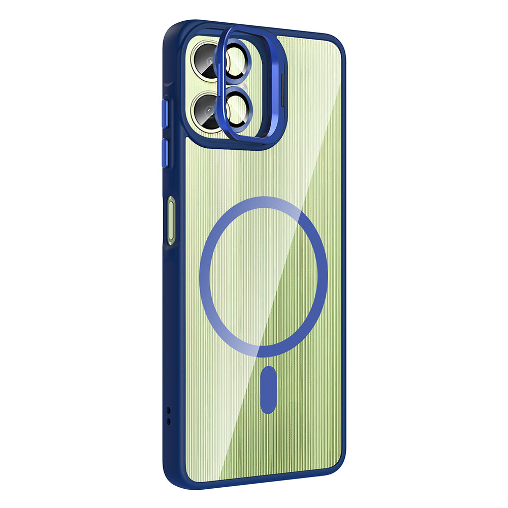 Galaxy A07 Kılıf Standlı ve Kamera Lens Hediyeli Zore Etro Kapak Gri