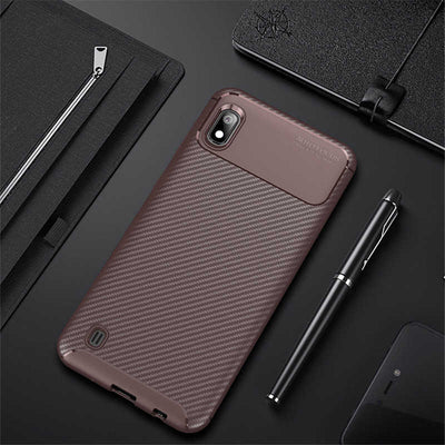 Galaxy A10 Kılıf Zore Negro Silikon Kapak Kahverengi