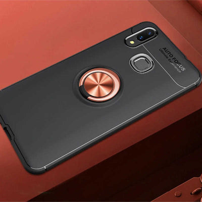 Galaxy A10S Kılıf Zore Ravel Silikon Kapak Siyah-Rose Gold
