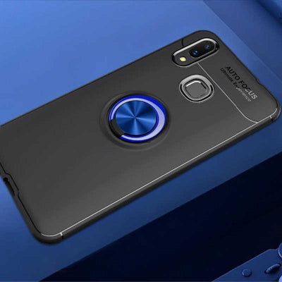 Galaxy A10S Kılıf Zore Ravel Silikon Kapak Siyah-Mavi