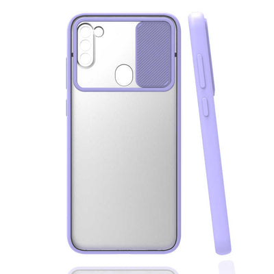 Galaxy A11 Kılıf Zore Lensi Kapak Lila