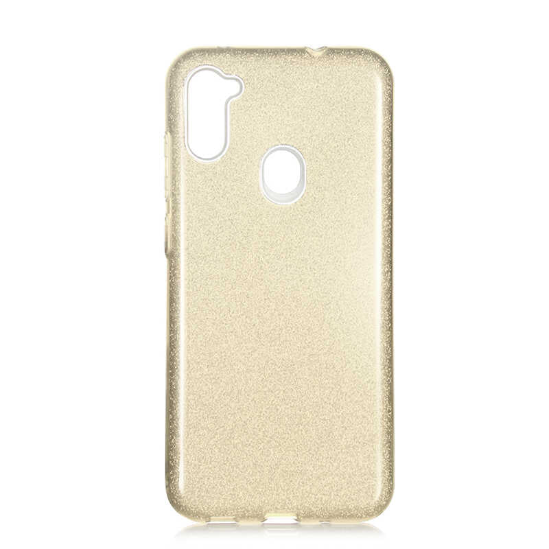 Galaxy A11 Kılıf Zore Shining Silikon Gold