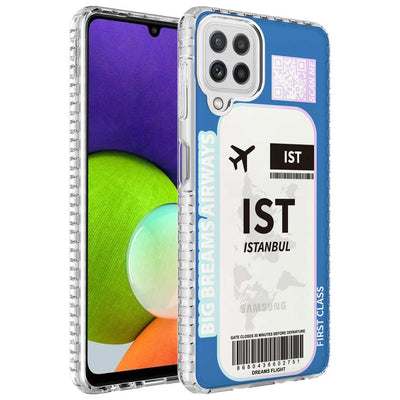 Galaxy A12 Kılıf Airbag Kenarlı Renkli Desenli Silikon Zore Elegans Kapak NO4