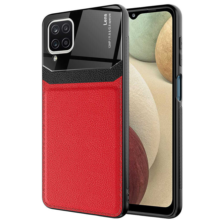 Galaxy A12 Kılıf Zore Emiks Kapak Kırmızı