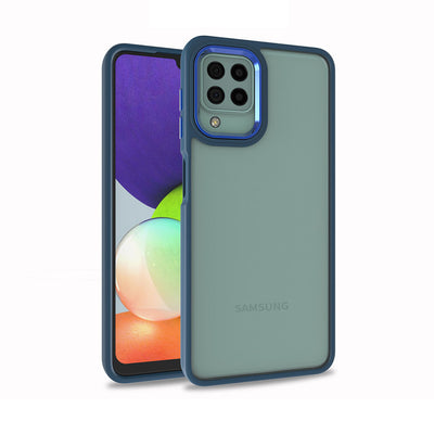 Galaxy A12 Kılıf Zore Flora Kapak Mavi