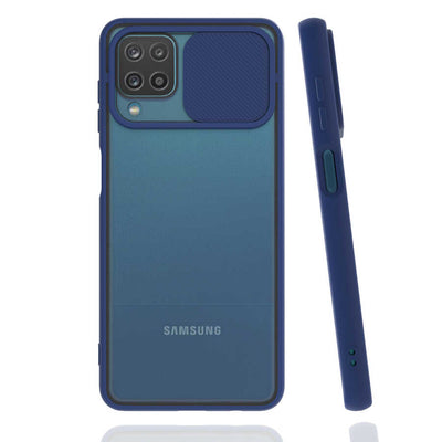 Galaxy A12 Kılıf Zore Lensi Kapak Lacivert