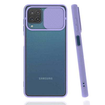 Galaxy A12 Kılıf Zore Lensi Kapak Lila