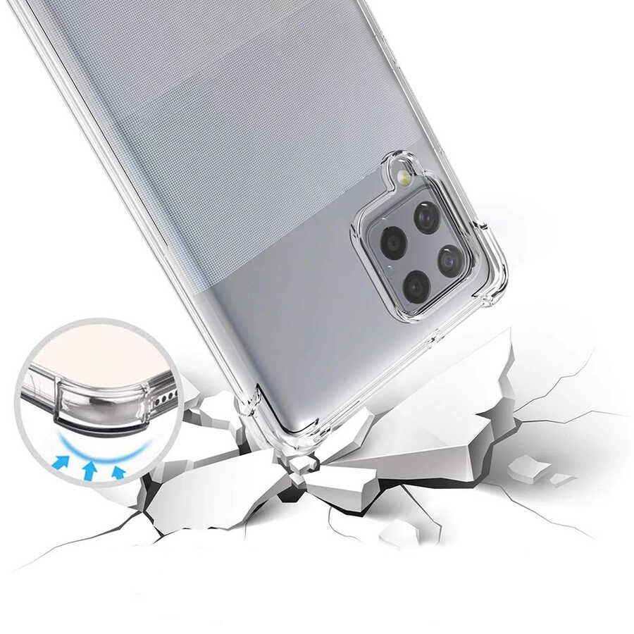 Galaxy A12 Kılıf Zore Nitro Anti Shock Silikon Renksiz