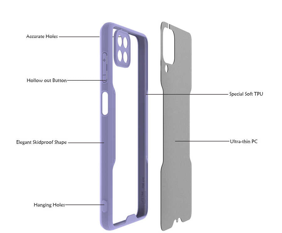 Galaxy A12 Kılıf Zore Parfe Kapak Mavi