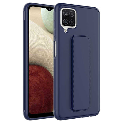 Galaxy A12 Kılıf Zore Qstand Kapak Lacivert