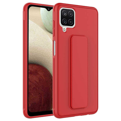 Galaxy A12 Kılıf Zore Qstand Kapak Kırmızı