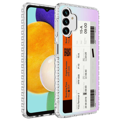 Galaxy A13 4G Kılıf Airbag Kenarlı Renkli Desenli Silikon Zore Elegans Kapak NO1