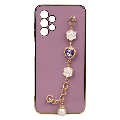 Galaxy A13 4G Kılıf El Tutamaçlı Kamera Korumalı Zore Taka Silikon Kapak Mor