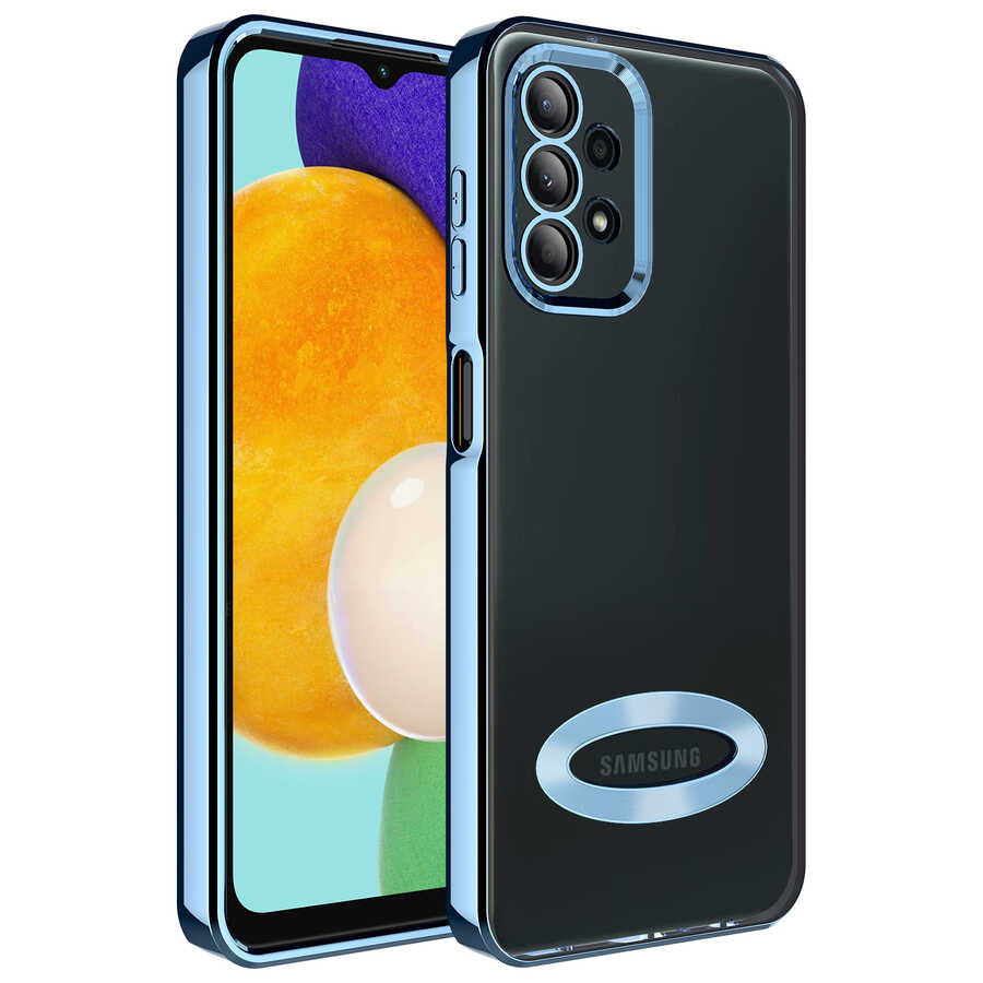 Galaxy A13 4G Kılıf Kamera Korumalı Logo Gösteren Zore Omega Kapak