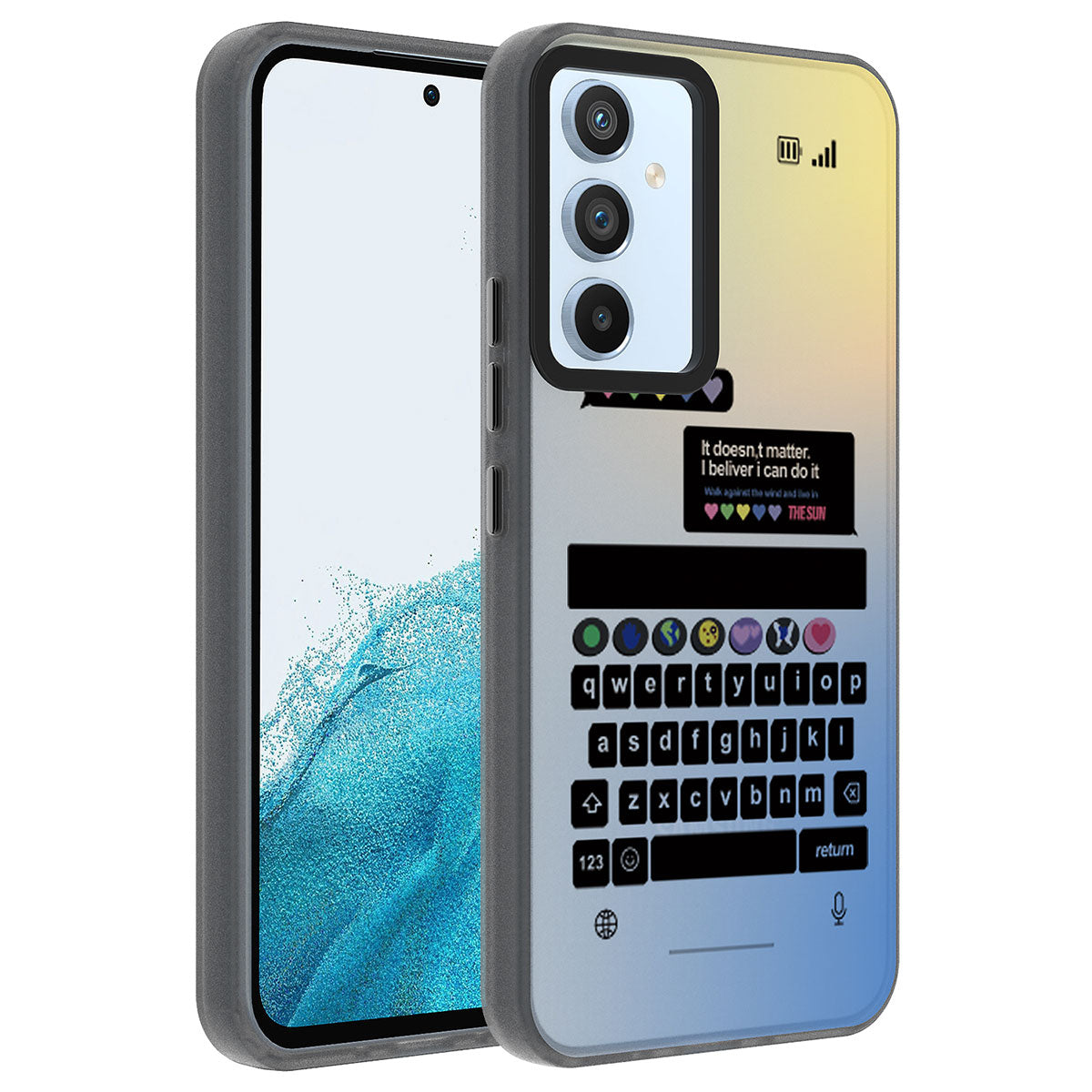 Galaxy A14 Kılıf Desenli Zore Dragon Sert Kapak Klavye